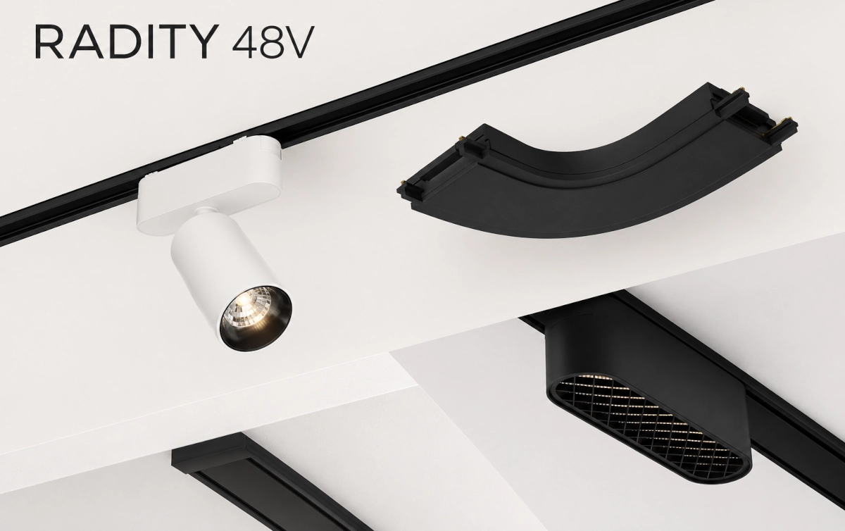 RADITY de Maytoni – système moderne d’éclairage sur rail magnétique 48 V