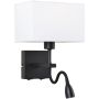 Italux NORTE WL-1122-2-BL-BM-RC-WH Applique murale 2x60W, 3W/E27, LED 3000K 350LM IP20