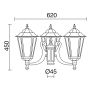 Novolux ELITE 6 096U-G05X1A-01 Luminaire pour lampadaire 3x70W/E27 IP43