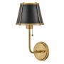 Hinkley Lighting Clarke HK-CLARKE1-BR-BK Applique murale 1x40W/E27 IP20