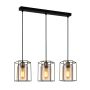 Italux KALULA PND-78901-3-BK+AMB Suspension lumineuse 3x40W/E27 IP20