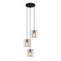 Italux KALULA PND-78901-3A-BK+AMB Suspension lumineuse 3x40W/E27 IP20