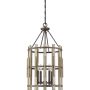 Quoizel WOOD HOLLOW QZ-WOOD-HOLLOW-4P Suspension lumineuse 4x60W/E14