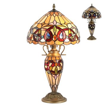 Prezent TIFFANY XXI. 1706 Lampe de table 2x60W/E27|1x7W/E14 IP20
