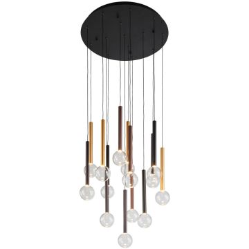 Italux Alinos PND-24019-14A-BK Suspension lumineuse 14x58W/LED 3000K 4410lm IP20