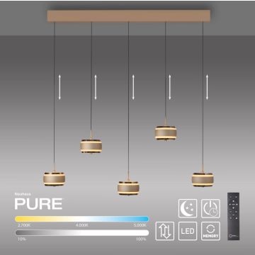 Paul Neuhaus PURE FALLING RINGS 2504-97 Suspension lumineuse 5x8W/LED 2200-5000k 1500lm ip20