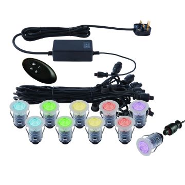 Endon IKONPRO 59136 Lampe de passage 10x0.75W/SMD 5050 RGB IP67