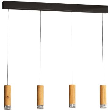 Fischer&Honsel SHINE-WOOD 61132 Suspension lumineuse 4x5,26w/led 2700k 2552lm ip20