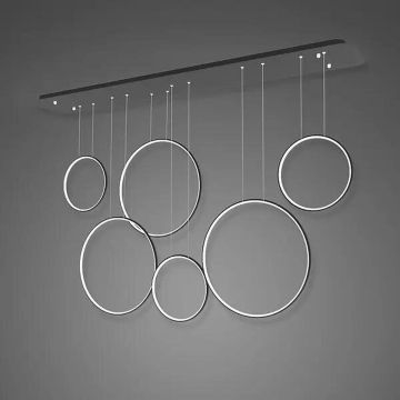 Altavola Design Ledowe okręgi LA076/P_180_in_3k_black Suspension lumineuse 6x130W/LED 3000K 7800lm IP44