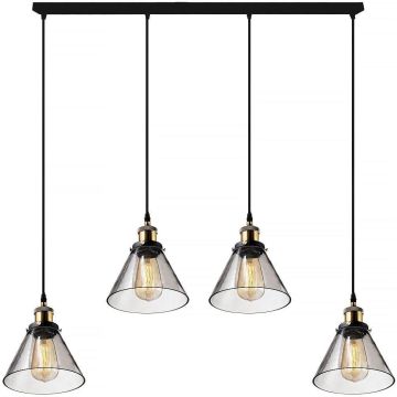 Altavola Design NEW YORK LOFT LA034/CL4_smoky Suspension lumineuse 4x40W/E27 IP20