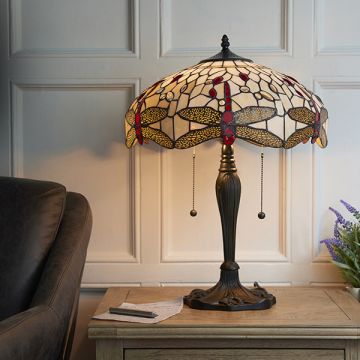 Endon DRAGONFLY BEIGE 64085 Lampe de table 2x60W/E27 IP20