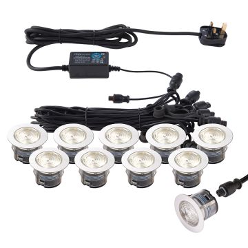 Endon IKONPRO CCT 73349 Lampe de passage 10x0,75W/LED 3000K/4000K 410LM IP67