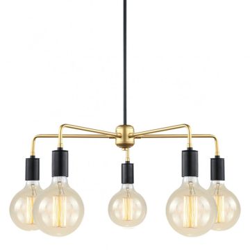Italux MALENE MDM3386/5 BK+GD Lustre 5x40W/E27