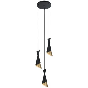 Italux MALIA PND-85949-3 BK+GD Suspension lumineuse 3x40W/E27 IP20