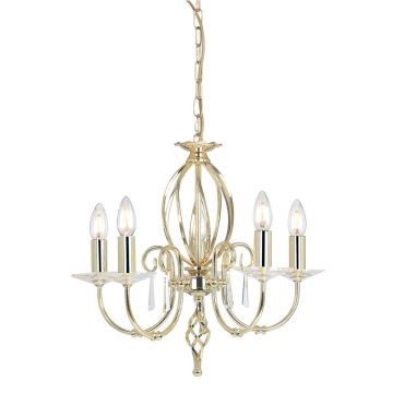 Elstead Lighting AEGEAN AG5-POL-BRASS Lustre 5x60W/E14