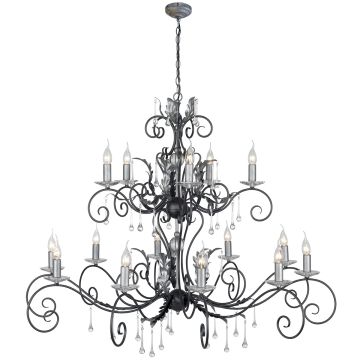 Elstead Lighting AMARILLI AML15-BLK-SILVER Lustre 15x60W/E14