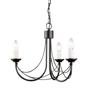 Elstead Lighting CARISBROOKE CB3-BLACK Lustre 3x60W/E14