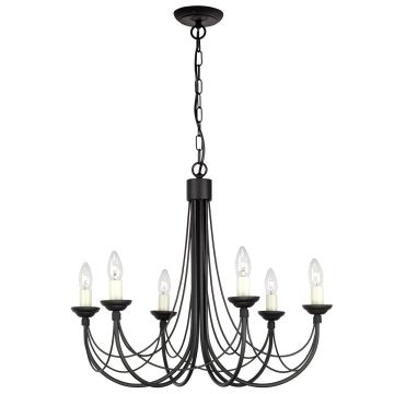 Elstead Lighting CARISBROOKE CB6-BLACK Lustre 6x60W/E14