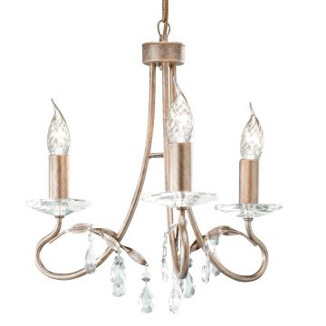 Elstead Lighting CHRISTINA CRT3-SILVER-GOLD Lustre 3x60W/E14