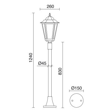 Novolux ELITE 6 096P-G05X1A-02 Lampe sur pied 1x42W/E27 IP43