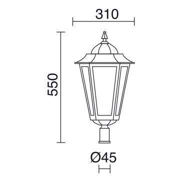 Novolux ELITE 6 096R-G05X1A-02 Luminaire pour lampadaire 1x70W/E27 IP43