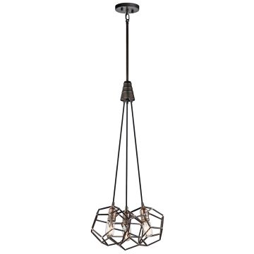 Kichler ROCKLYN KL-ROCKLYN3-RS Suspension lumineuse 3x60W/E27