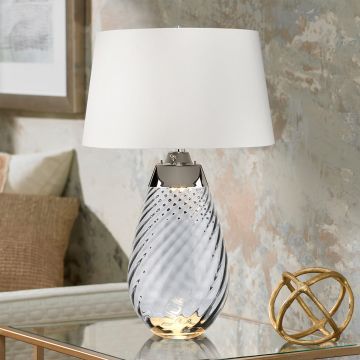 Elstead Lighting LENA LARGE LENA-TL-L-SMOKE-OWSS Lampe de table 1X7W/GU10+1x60W/E27