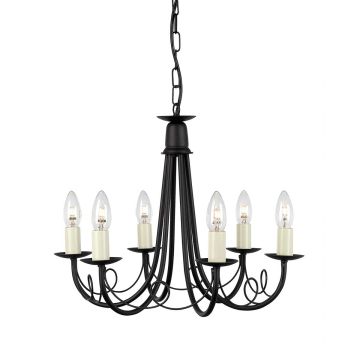 Elstead Lighting MINSTER MN6-BLACK Lustre 6x60W/E14