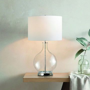 Elstead Lighting Orb ORB-CLEAR-PN-WHT Lampe de table 1x60W/E27