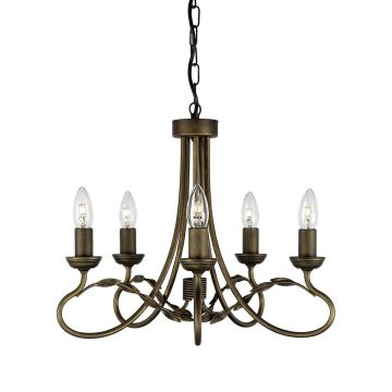 Elstead Lighting OLIVIA OV5-BLK-GOLD Lustre 5x60W/E14