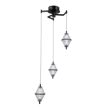 Italux Fuente PND-34395-3-BK Suspension lumineuse 3x15W/LED 3000K 1108lm IP20
