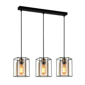 Italux KALULA PND-78901-3-BK+AMB Suspension lumineuse 3x40W/E27 IP20