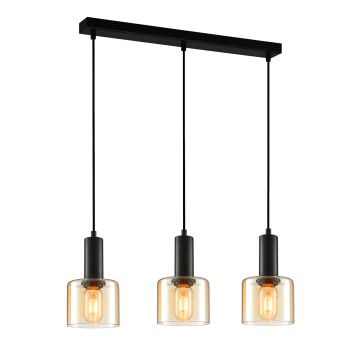 Italux SANTIA PND-65342-3-BK+AMB Suspension lumineuse 3x40W/E27 IP20