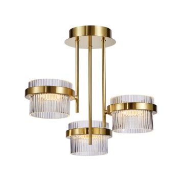 Italux Tiara PND-77362-3-24W-GD Lampe de plafond 3x24W/LED 3000K 2603lm IP20