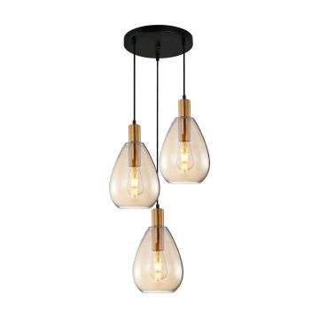 Italux Zulo PND-27812-3A-BRO-AMB Suspension lumineuse 3x40W/E27 IP20