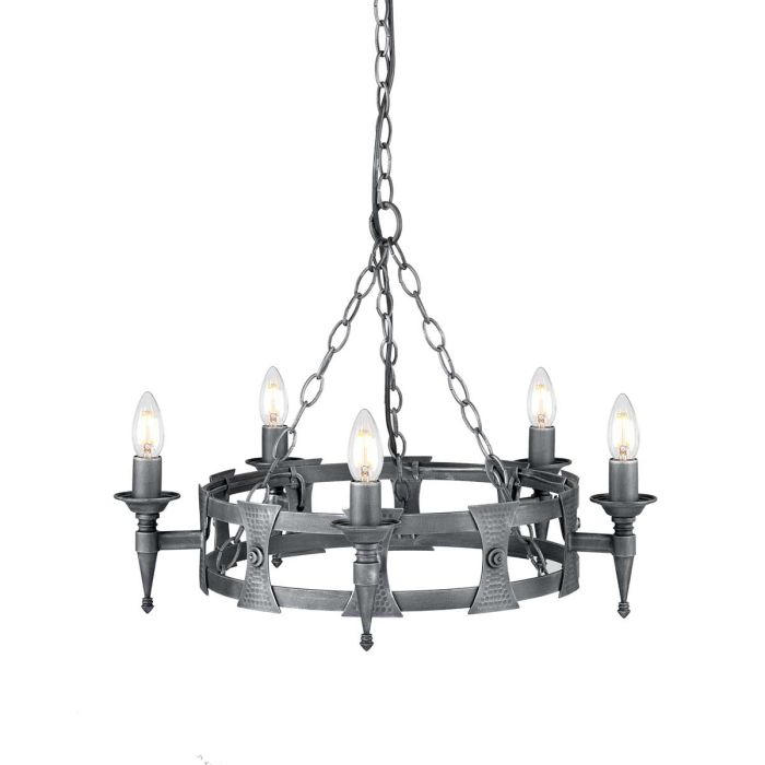 Elstead Lighting-SAXON-SAX5-BLK-SIL-ELSSAX5-BLK-SIL